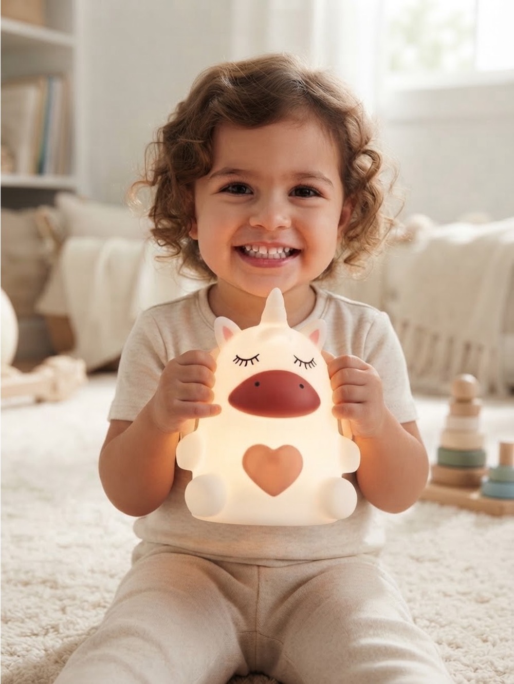 Firefly! Unicorn Night Light & camping lantern with 6 light colors & handle